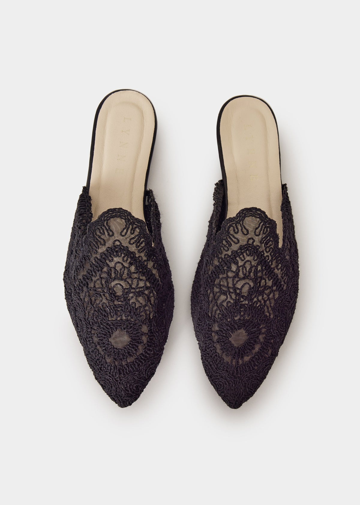 Φλατ mules δαντέλα